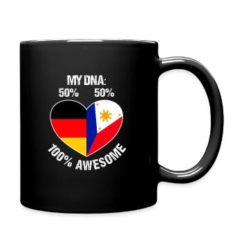 DNA Halb Filipino Halb Deutsch - Tasse einfarbig - Schwarz - Rechts