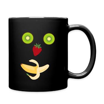 fruity face - Tasse einfarbig - Schwarz - Rechts