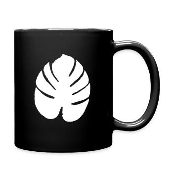 Feuille exotique blanche - Mug uni - noir - Droite