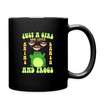 Nur ein Mädchen was Anime Ramen und Frösche liebt - Tasse einfarbig - Schwarz - Rechts