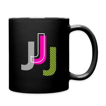 J Buchstabe - Tasse einfarbig - Schwarz - Rechts