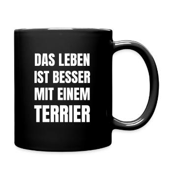 Life is better with a terrier. - Full Colour Mug - black - Right