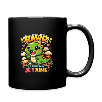 Rawr Je T'aime Dinosaure Kawaii - Mug uni - noir - Droite