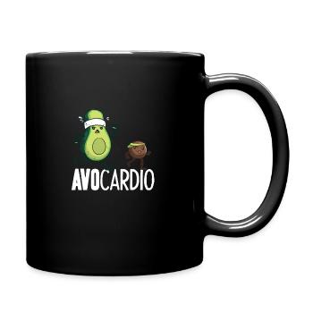 Funny Avocado Cardio Partner Cute Running Seed - Full Colour Mug - black - Right