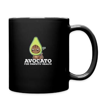 Meow Avocato Funny Cat Fruits d'avocat sains - Mug uni - noir - Droite