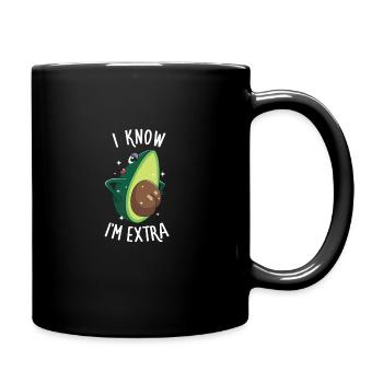 Funny Avocado I'm Extra Seed Cute Showy Fruit - Full Colour Mug - black - Right