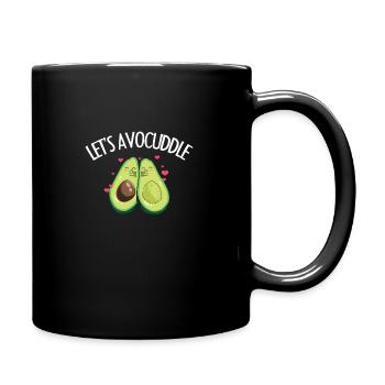 Avocado Eater Cute Let's Avocuddle Couple Gift - Full Colour Mug - black - Right