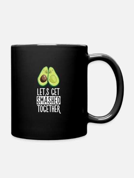 Avocado-Esser-nettes Zertrümmern-zusammen Paar-Geschenk - Tasse einfarbig - Schwarz