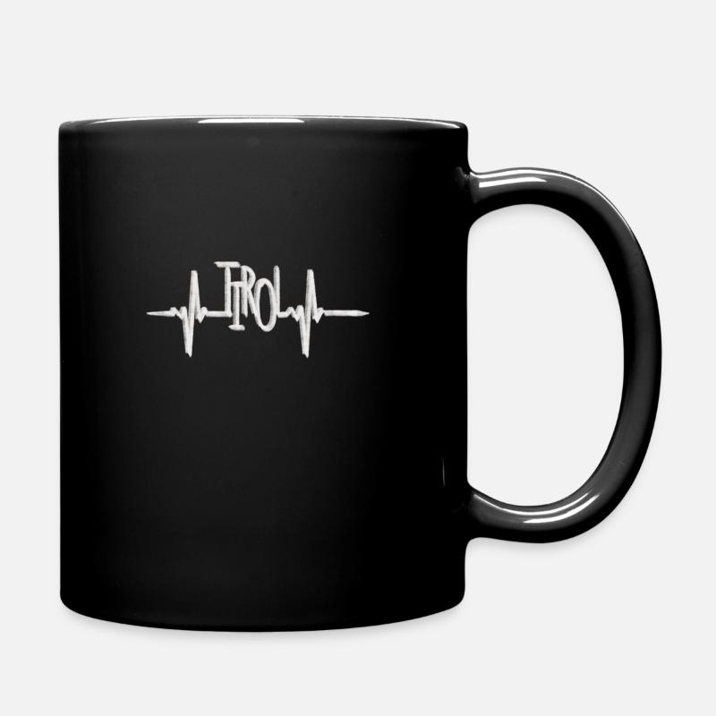 Tiroler Tirol Herzschlag Shirt - Tasse einfarbig - Schwarz