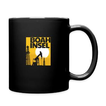 Oil rig oil worker Boah Insel Wortwitz saying - Full Colour Mug - black - Right