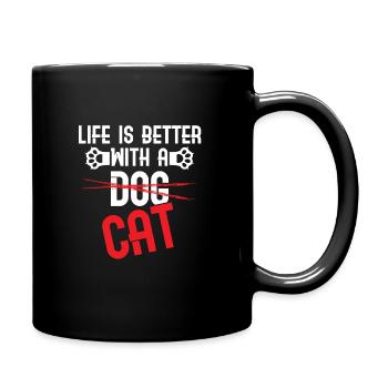 Kitten Life Is Better With A Cat Pet Dog Puppy Gif - Full Colour Mug - black - Right