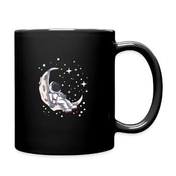 Astronomy Moon Astronaut Gift - Full Colour Mug - black - Right