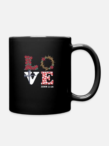 Jour de la Pentecôte Amour Jean 3:16 Christian Faith Gif - Mug uni - noir
