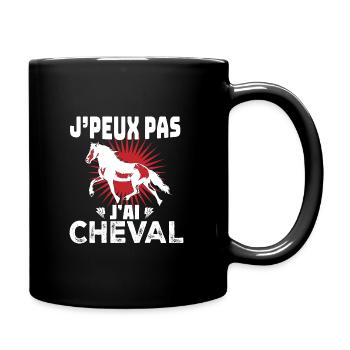 j'peux pas j'ai cheval - Mug uni - noir - Droite