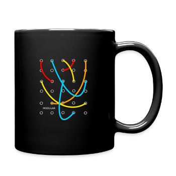 synthesizer modular - Full Colour Mug - black - Right
