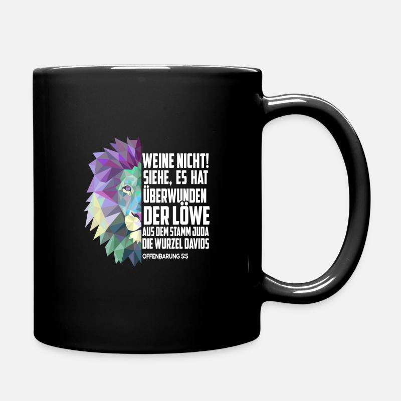 Jesus Löwe Bibel Christen T-Shirt Geschenk Psalm - Tasse einfarbig - Schwarz