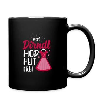Dirndl is in da Wäsch - Bavarian - Full Colour Mug - black - Right