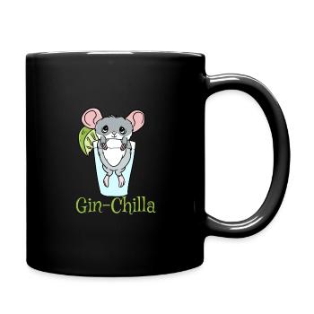 Gin Chinchiller animal drôle - Mug uni - noir - Droite