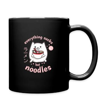 Alles ist blöd außer Nudeln - Tasse einfarbig - Schwarz - Rechts