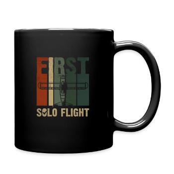 Pilot Erster Flug Flugzeug Führerschein - Tasse einfarbig - Schwarz - Rechts