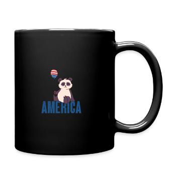 Panda America 4 juillet Jour de l’indépendance Liberté - Mug uni - noir - Droite
