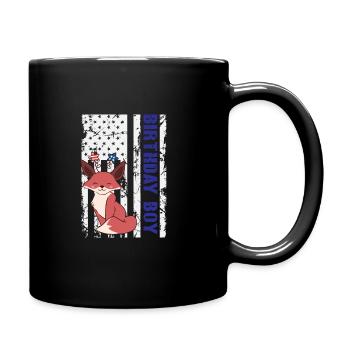 Mignon bœuf Amérique 4 juillet Anniversaire Garçon - Mug uni - noir - Droite