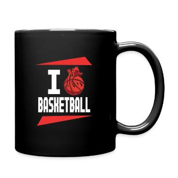Ich Liebe Basketball Basketballer Geschenkidee - Tasse einfarbig - Schwarz - Rechts