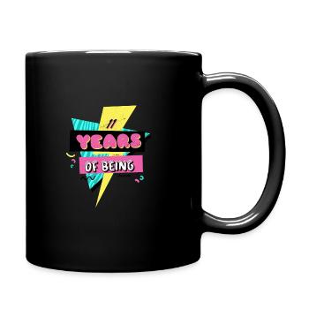 Memphis Retro 90's 11 Years Of Being Awesome - Full Colour Mug - black - Right