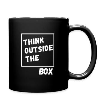Think outside the Box. Thinking differently - Full Colour Mug - black - Right