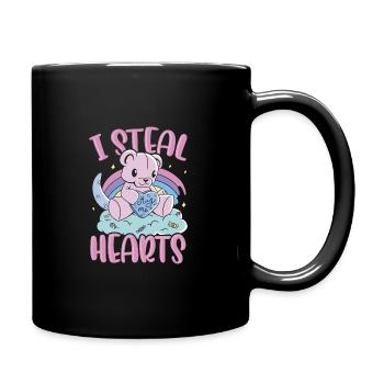 Hug Me - I Steal Hearts - Tasse einfarbig - Schwarz - Rechts