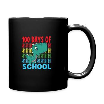 100 Days Of School Dinosaur Guitar Star - Full Colour Mug - black - Right