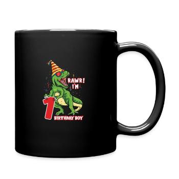 Rawr i'm 1 Birthday Boy Dinosaur Saurus Lover - Tasse einfarbig - Schwarz - Rechts