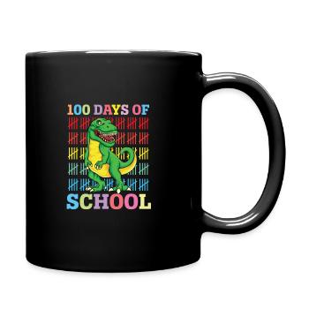 100 jours d’école dinosaure Saur T Rex - Mug uni - noir - Droite