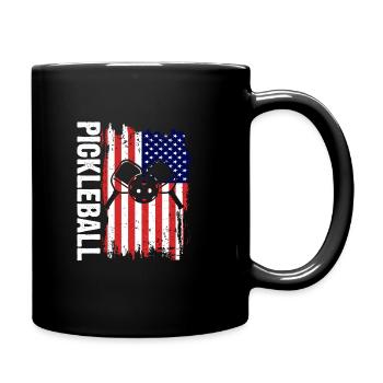 American Flag Pickleball Lover Paddle - Tasse einfarbig - Schwarz - Rechts