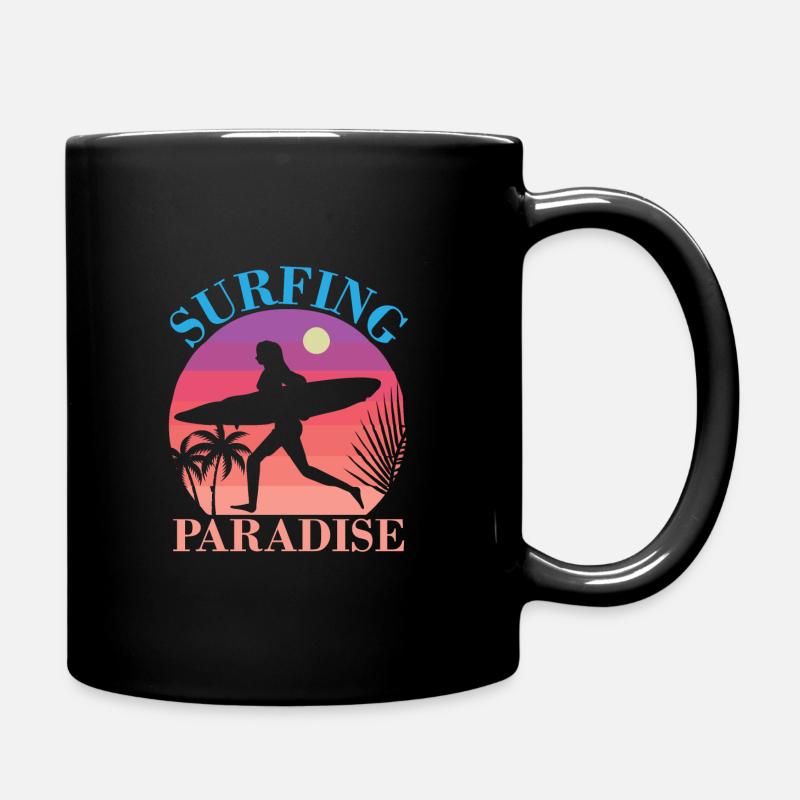 Surfing paradise - Full Colour Mug - black