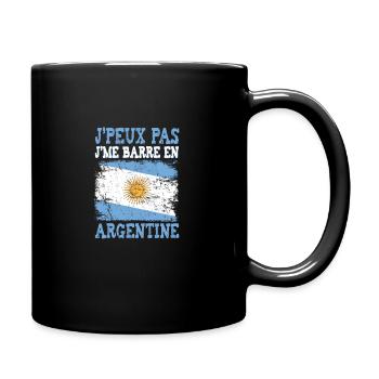 Je peux pas je me barre en Argentine - Mug uni - noir - Droite