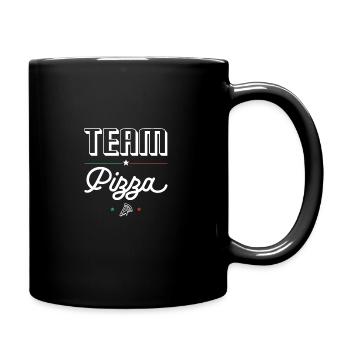 Team Pizza - Für Pizza-Fans und Pizzaiolos - Tasse einfarbig - Schwarz - Rechts