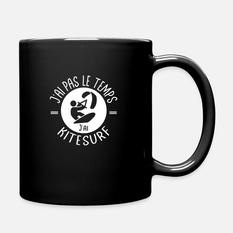 Ich habe keine Zeit, ich habe Kitesurfer - Tasse einfarbig - Schwarz