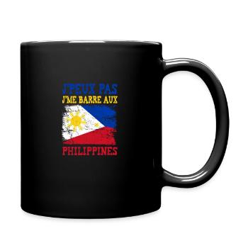 Ich kann nicht auf die Philippinen - Tasse einfarbig - Schwarz - Rechts