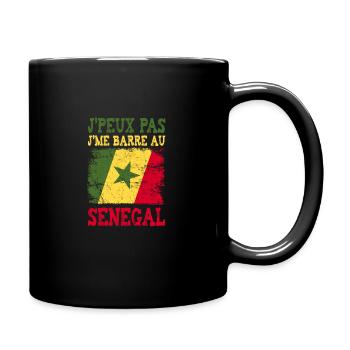 Je peux pas je me barre au Sénégal. Le Sénégalais - Mug uni - noir - Droite
