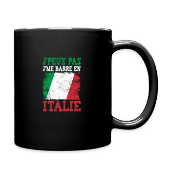 Ich kann nicht, ich gehe nach Italien. Italienisch der Zukunft - Tasse einfarbig - Schwarz - Rechts