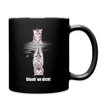 Glaub an dich - Tasse einfarbig - Schwarz - Rechts