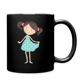 Mädchen - Tasse einfarbig - Schwarz - Rechts