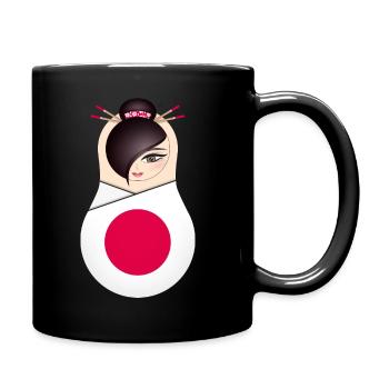 Matroschka  - Team Japan - Tasse einfarbig - Schwarz - Rechts
