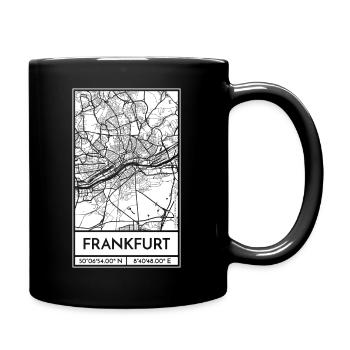 Frankfurt – City Stadtplan Map Karte (weiß) - Tasse einfarbig - Schwarz - Rechts