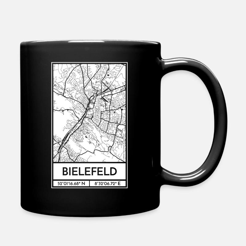 Bielefeld – City Stadtplan Map Karte (weiß) - Tasse einfarbig - Schwarz