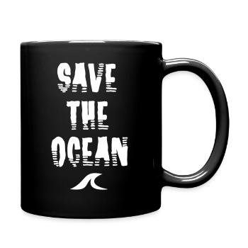 save the ocean wave surf the sea - Full Colour Mug - black - Right