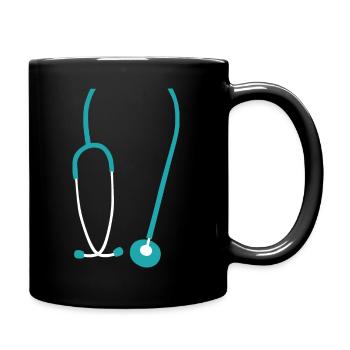 stethoscope systemically important corona hero doctor corona - Full Colour Mug - black - Right