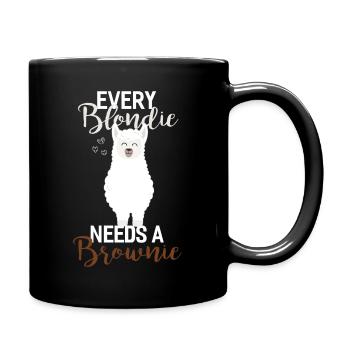 Blondie brownie Alpaca - Full Colour Mug - black - Right