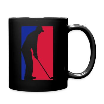 Bleu rouge golf - Mug uni - noir - Droite